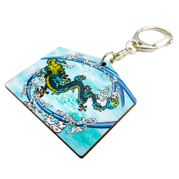 彫刻タイプの木製キーホルダーはデザインにレーザーで焼き色を付けます